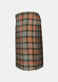 Traditional_Gunn_Weathered_Tartan_kilt_left_image_with_pleated_design_and_adjustable_buckles_for_men