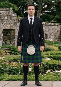 Traditional_Hamilton_Green_Hunting_Tartan_139_Kilt_and_Argyle_Jacket_Kilt_Outfit_front_image