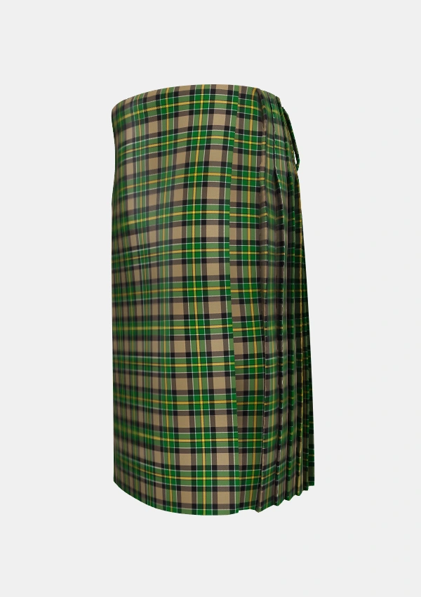 Traditional_Hamilton_of_Brandon_Tartan_5141_kilt_left_image_with_pleated_design_and_adjustable_buckles_for_men