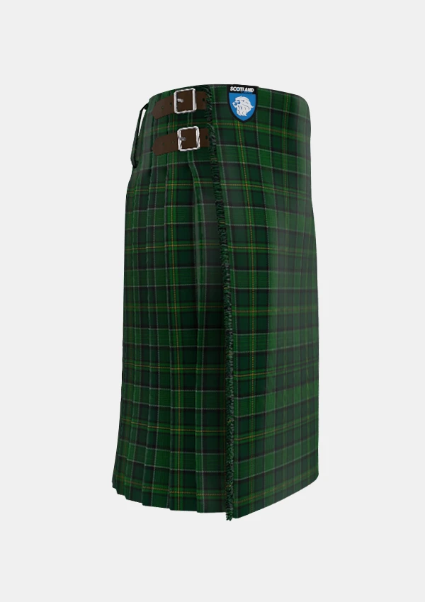 Traditional_Hanly_Tartan_kilt_right_image_with_pleated_design_and_adjustable_buckles_for_men