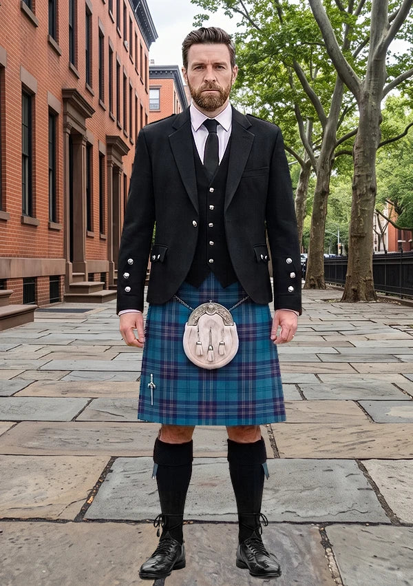 Traditional_Harmony_Tartan_31_Kilt_and_Argyle_Jacket_Kilt_Outfit_front_image