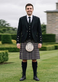 Traditional_Harris_Mist_tartan_13674_Kilt_and_Argyle_Jacket_Kilt_Outfit_front_image
