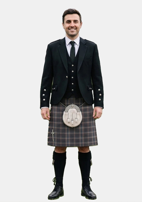 Traditional_Harris_Mist_tartan_13674_Kilt_and_Argyle_Jacket_Kilt_Outfits_front_image