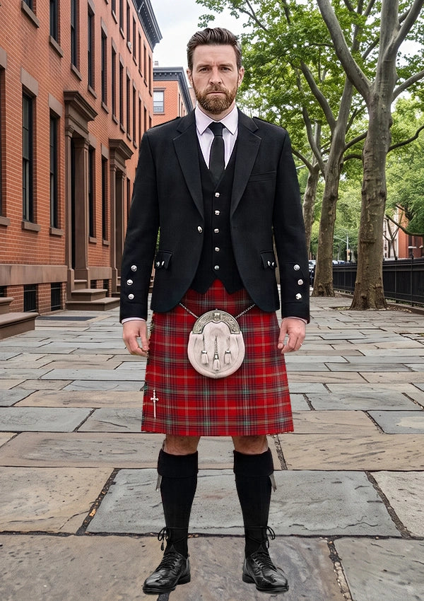 Traditional_Hart_Texas_Personal_Tartan_6306_Kilt_and_Argyle_Jacket_Kilt_Outfit_front_image