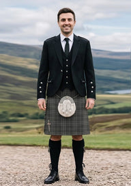 Traditional_Hebridean_Granite_tartan_6821_Kilt_and_Argyle_Jacket_Kilt_Outfit_front_image