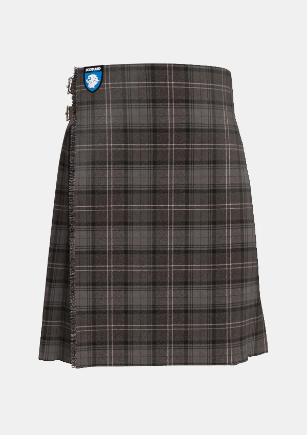 Traditional_Highland_Granite_tartan_front_image_with_pleated_design_and_adjustable_buckles_for_men