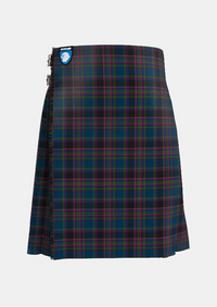 Traditional_Highland_Mist_Tartan_kilt_4585_front_image_with_pleated_design_and_adjustable_buckles_for_men