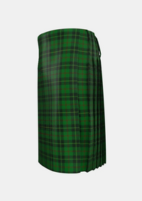Traditional_Hislop_Hunting_Tartan_kilt_left_image_with_pleated_design_and_adjustable_buckles_for_men