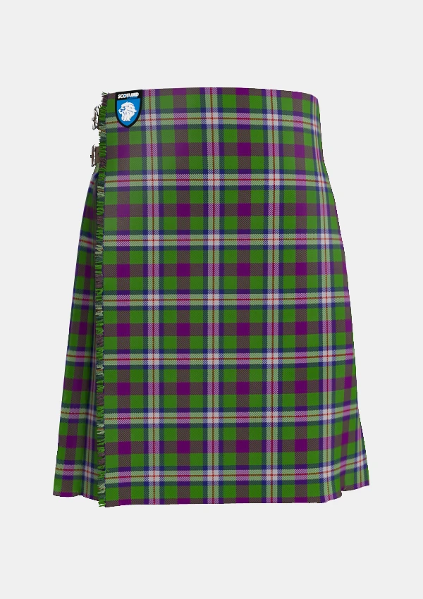 Traditional_Hobbs_Tartan_kilt_13241_front_image_with_pleated_design_and_adjustable_buckles_for_men