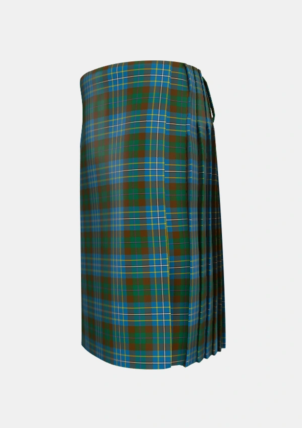 Traditional_Hughes_Interconnection_Int_Tartan_6037_kilt_left_image_with_pleated_design_and_adjustable_buckles_for_men