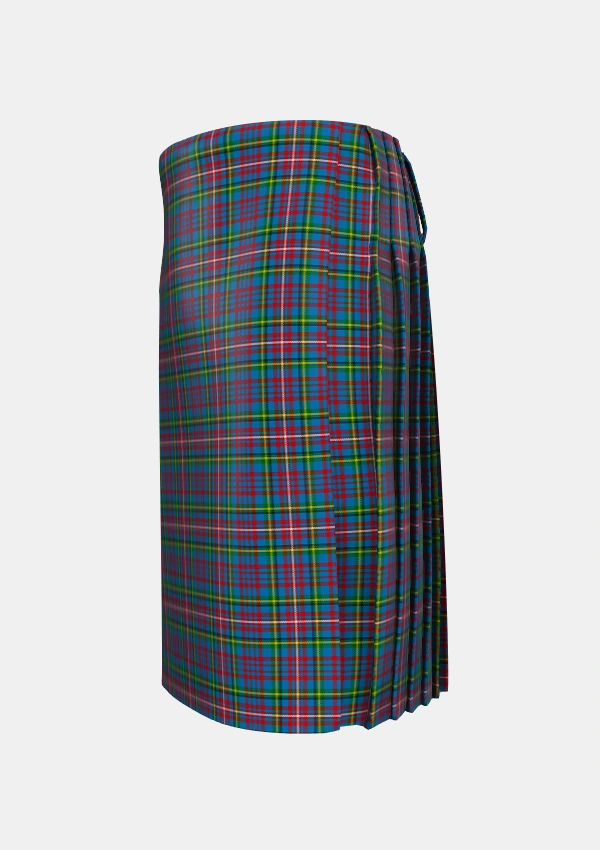Traditional_Hyndman_Tartan_2134_kilt_left_image_with_pleated_design_and_adjustable_buckles_for_men
