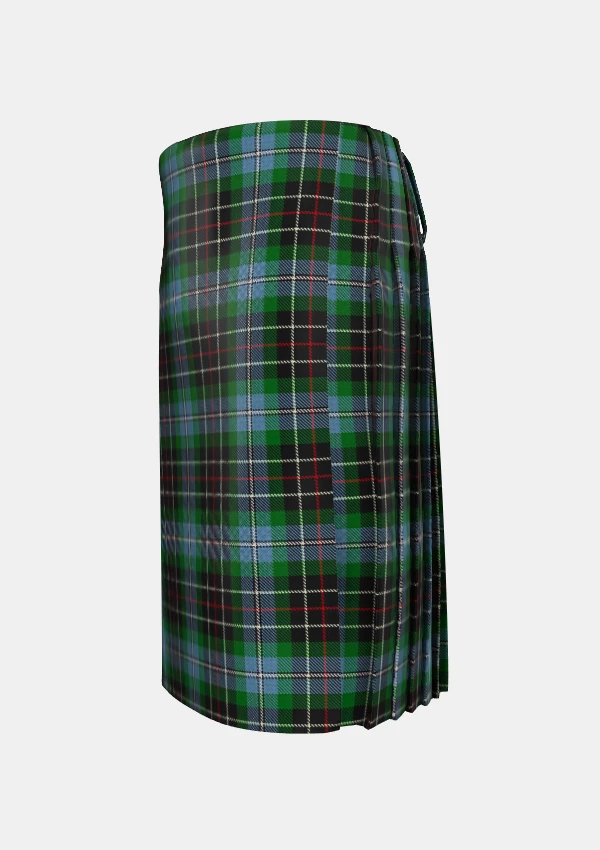 Traditional_Hyslop_Hunting_Tartan_kilt_left_image_with_pleated_design_and_adjustable_buckles_for_men