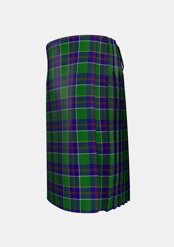 Traditional_Inkster_Tartan_2310_kilt_left_image_with_pleated_design_and_adjustable_buckles_for_men
