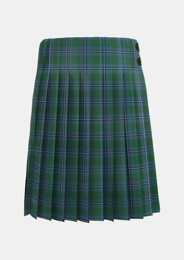 Traditional_Irvine_of_Drum_Tartan_733_kilt_back_image_with_pleated_design_and_adjustable_buckles_for_men