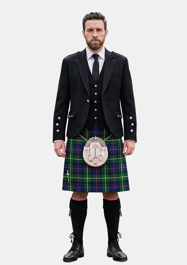 Traditional_Irving_of_Bonshaw_Tower_Tartan_Kilt_and_Argyle_Jacket_Kilt_Outfits_front_image