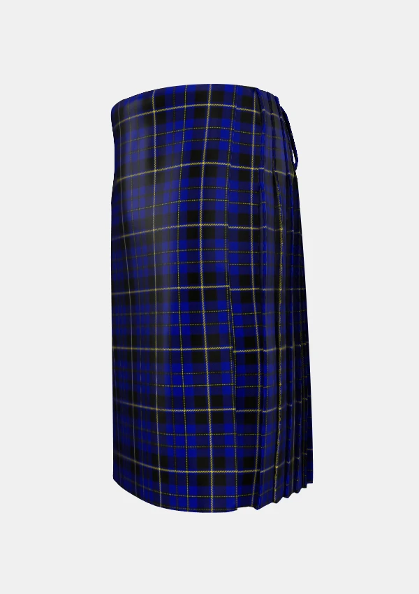 Traditional_Island_of_Barbados_Tartan_kilt_left_image_with_pleated_design_and_adjustable_buckles_for_men