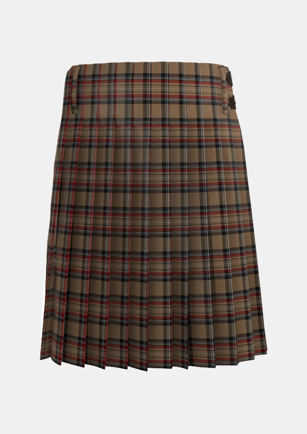 Traditional_Islay_Tartan_kilt_5280_back_image_with_pleated_design_and_adjustable_buckles_for_men