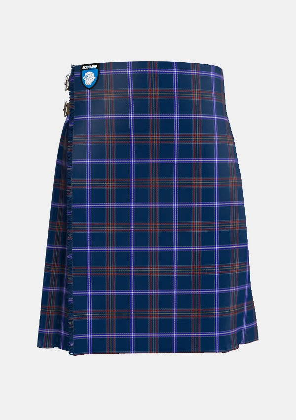 Traditional_Jewish_Tartan_kilt_7615_front_image_with_pleated_design_and_adjustable_buckles_for_men