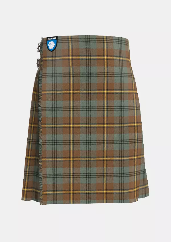 Traditional_Johnstone_Weathered_Tartan_kilt_front_image_with_pleated_design_and_adjustable_buckles_for_men