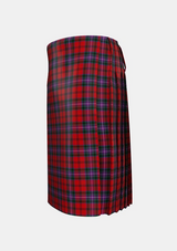 Traditional_Kelly_of_Sleat_Red_Tartan_3845_kilt_left_image_with_pleated_design_and_adjustable_buckles_for_men