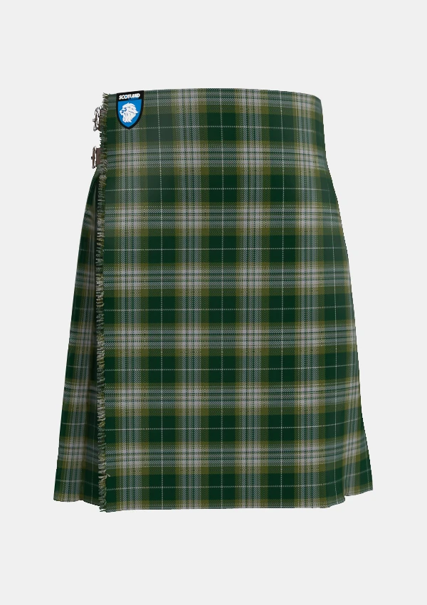 Traditional_Kelso_Tartan_kilt_front_image_with_pleated_design_and_adjustable_buckles_for_men