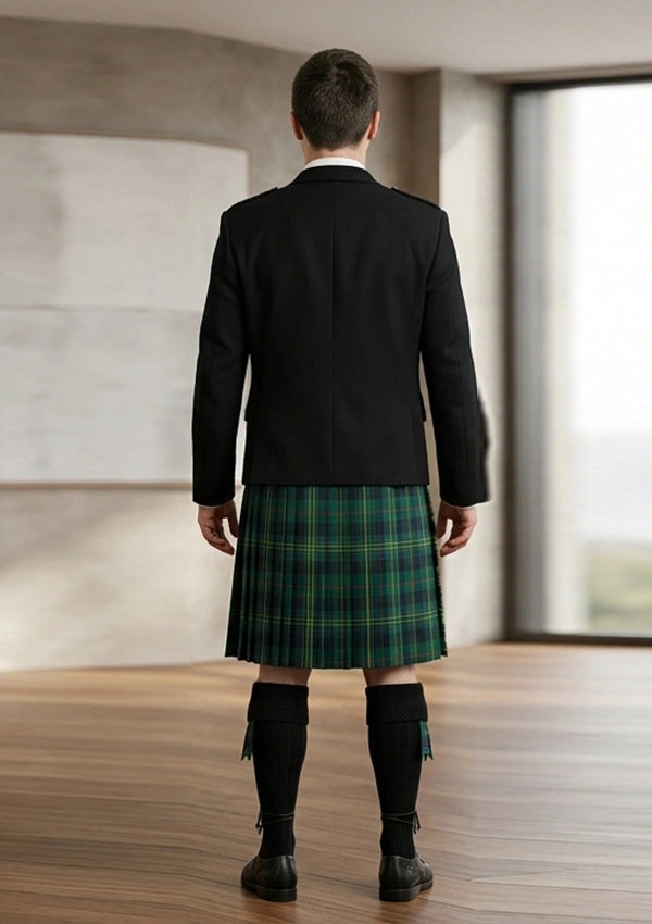 Traditional_Kennedy_tartan_Kilt_and_Argyle_Jacket_Kilt_Outfit_back_image