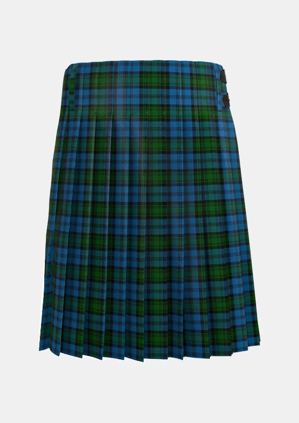 Traditional_Kerr_Hunting_Tartan_kilt_782_back_image_with_pleated_design_and_adjustable_buckles_for_men