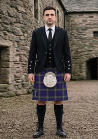 Traditional_Kinnaird_Tartan_2242_Kilt_and_Argyle_Jacket_Kilt_Outfit_front_image