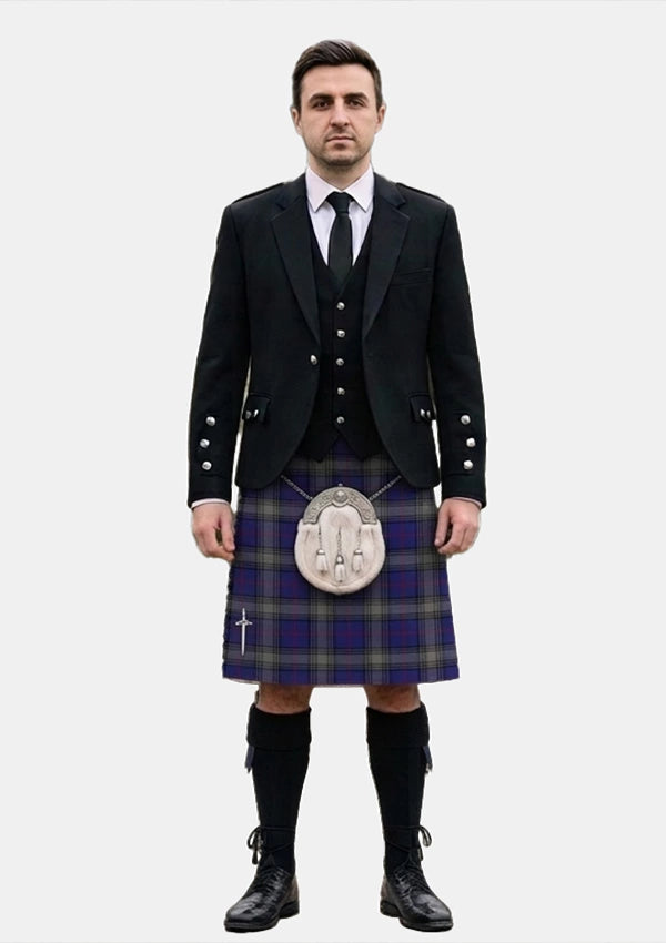 Traditional_Kinnaird_Tartan_2242_Kilt_and_Argyle_Jacket_Kilt_Outfits_front_image
