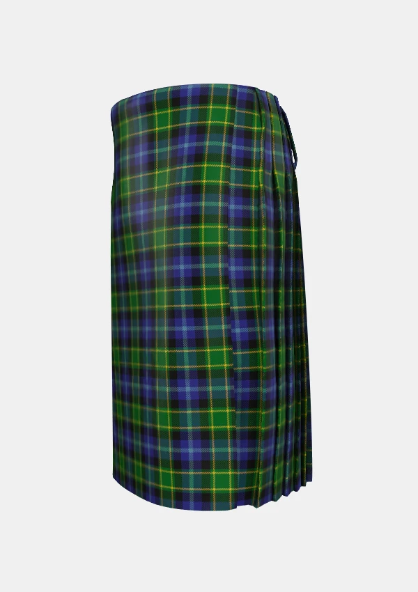 Traditional_Lanarkshire_Tartan_kilt_left_image_with_pleated_design_and_adjustable_buckles_for_men