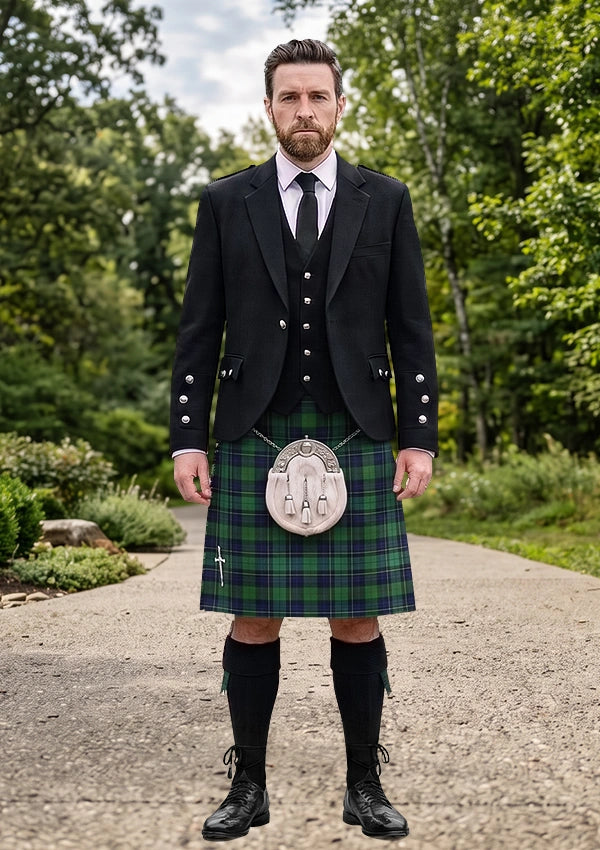 Traditional_Leinster_Tartan_4062_Kilt_and_Argyle_Jacket_Kilt_Outfit_front_image