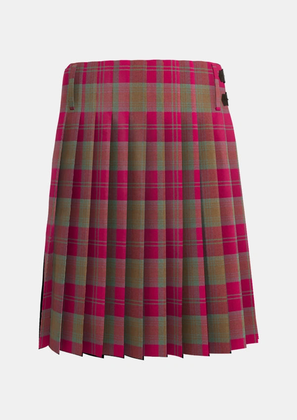 Traditional_Lindsay_Weathered_tartan_kilt_back_image_with_pleated_design_and_adjustable_buckles_for_men