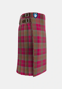 Traditional_Lindsay_Weathered_tartan_kilt_right_image_with_pleated_design_and_adjustable_buckles_for_men
