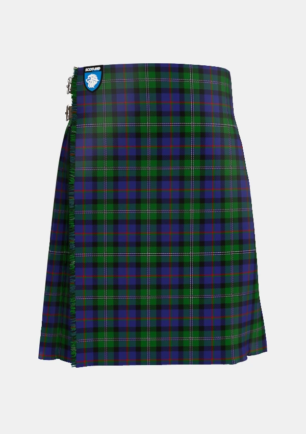 Traditional_Loch_Carron_tartan_front_image_with_pleated_design_and_adjustable_buckles_for_men