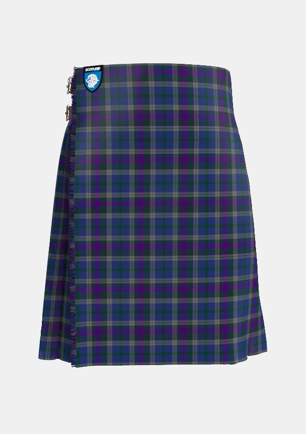 Traditional_Loch_Lomond_Tartan_kilt_2712_front_image_with_pleated_design_and_adjustable_buckles_for_men