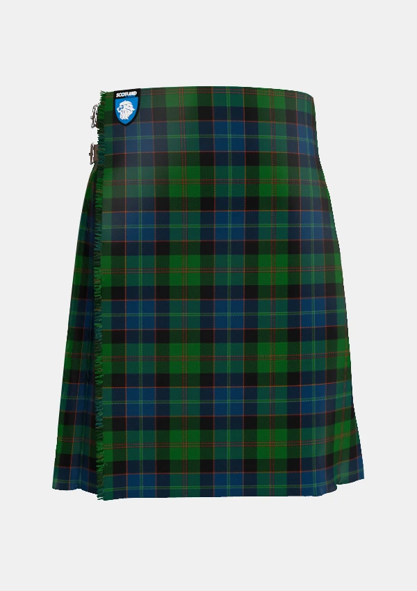 Traditional_Lochaber_Tartan_kilt_685_front_image_with_pleated_design_and_adjustable_buckles_for_men