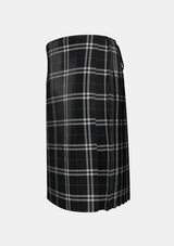Traditional_London_Fog_Black_Tartan_kilt_7269_left_image_with_pleated_design_and_adjustable_buckles_for_men