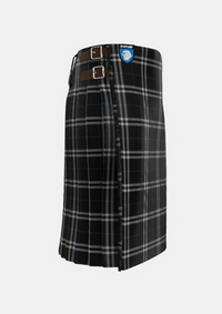 Traditional_London_Fog_Black_Tartan_kilt_7269_right_image_with_pleated_design_and_adjustable_buckles_for_men