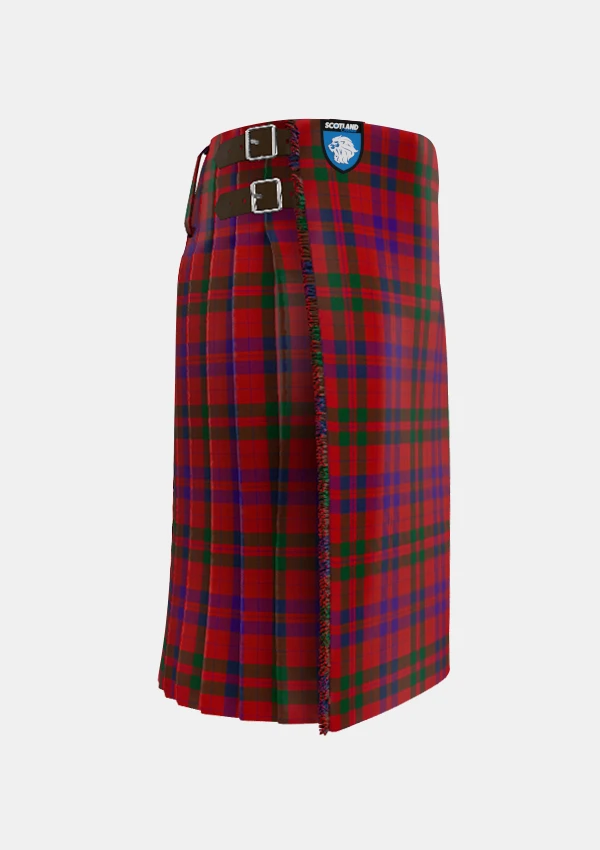 Traditional_Lovat_or_Fraser_Tartan_kilt_400_right_image_with_pleated_design_and_adjustable_buckles_for_men
