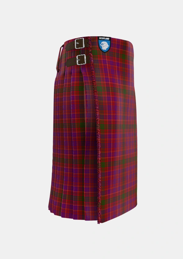 Traditional_Lumsden_of_Clova_Tartan_417_kilt_right_image_with_pleated_design_and_adjustable_buckles_for_men