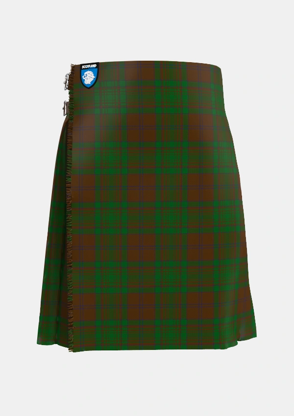 Traditional_MacAlister_of_Glenbarr_Hunting_Tartan_910_kilt_front_image_with_pleated_design_and_adjustable_buckles_for_men