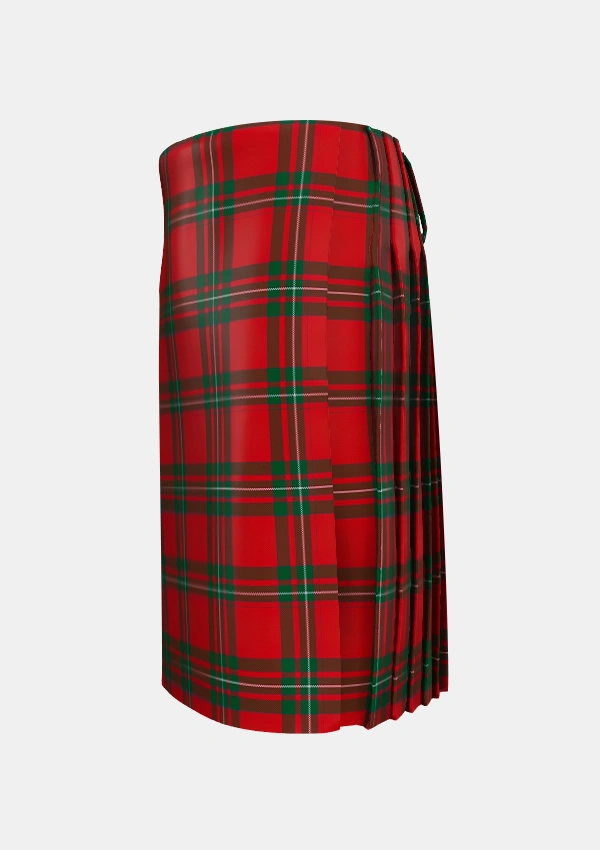 Traditional_MacAulay_of_Ardincaple_Tartan_1338_kilt_left_image_with_pleated_design_and_adjustable_buckles_for_men