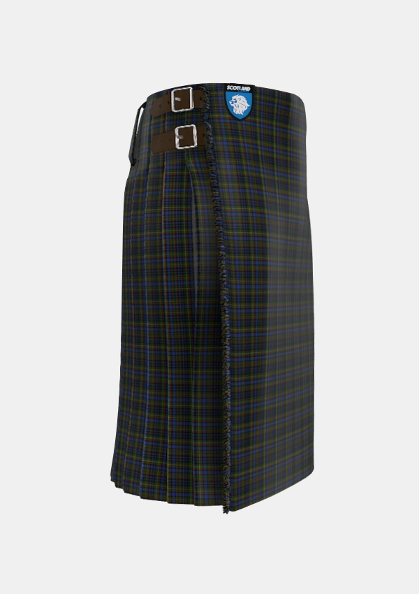 Traditional_MacClellan_Tartan_325_kilt_right_image_with_pleated_design_and_adjustable_buckles_for_men