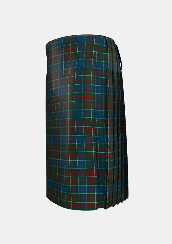 Traditional_MacConnell_Tartan_kilt_left_image_with_pleated_design_and_adjustable_buckles_for_men