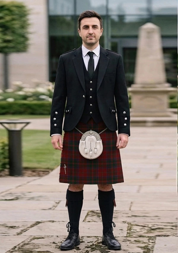 Traditional_MacDonald_of_Glencoe_Tartan_Kilt_and_Argyle_Jacket_Kilt_Outfit_front_image
