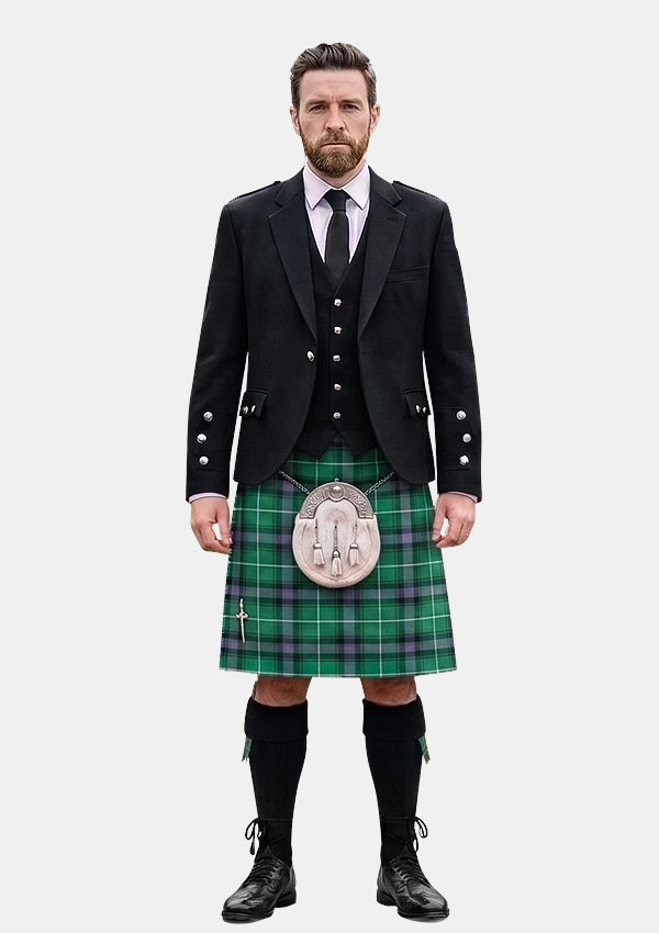Traditional_MacDonald_of_the_Isles_Hunting_Ancient_Tartan_Kilt_and_Argyle_Jacket_Kilt_Outfits_front_image