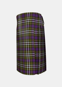 Traditional_MacDonell_of_Glengarry_Dress_Tartan_1999_kilt_left_image_with_pleated_design_and_adjustable_buckles_for_men