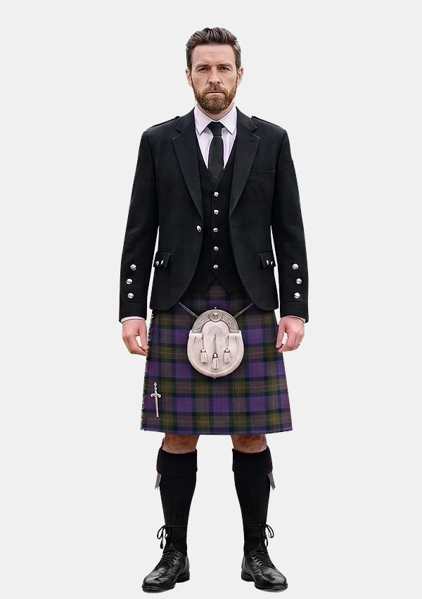 Traditional_MacDonell_of_Glengarry_Tartan_Kilt_and_Argyle_Jacket_Kilt_Outfits_front_image