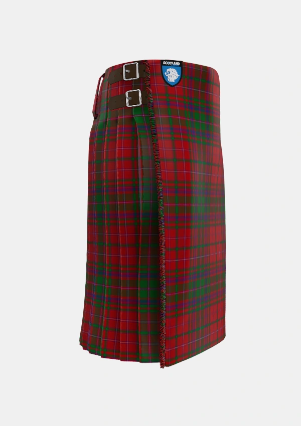 Traditional_MacDougal_Tartan_1519_kilt_right_image_with_pleated_design_and_adjustable_buckles_for_men