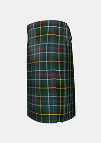Traditional_MacInnes_Hunting_Tartan_kilt_left_image_with_pleated_design_and_adjustable_buckles_for_men